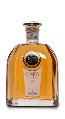 Grappa Riserva Italia il bacio delle muse"Marcati in Holzkistli"