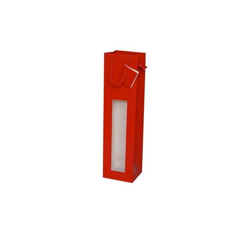 Geschenk Flaschentragetasche mit Fenster rot""