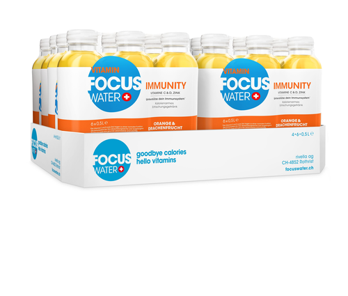 Focuswater Immunity Orange/Drachenfrucht 4x6er PET