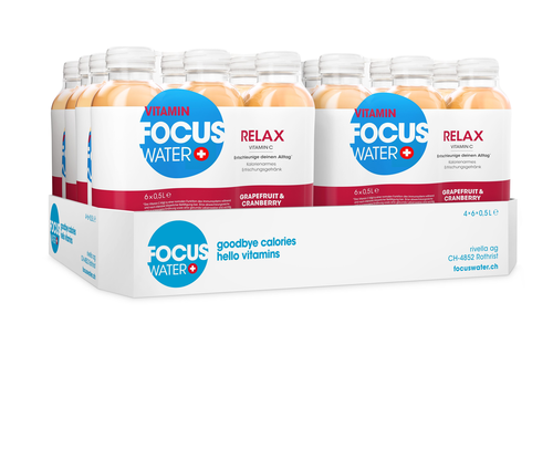 Focuswater Relax Grapefruit/Cranberry 4x6er PET