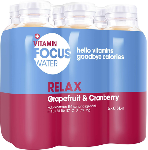 Focuswater Relax Grapefruit/Cranberry 1x6er PET