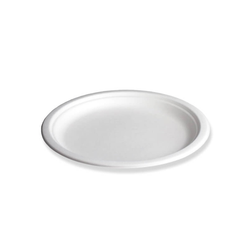 Teller Bagasse Rund Weiss 23cm (Pack à 50 Stk.)