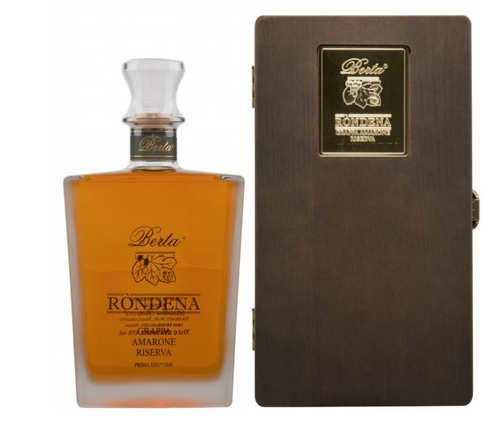 Berta Rondena Grappa di Amarone Riserva im Holzkistli
