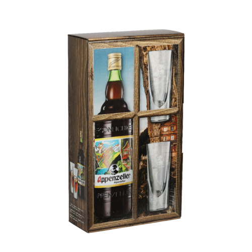 Appenzeller Alpenbitter Eugster + 2 Longdrinkgläser