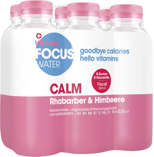Focuswater Calm Rhabarber & Himbeere 1x6er Pet