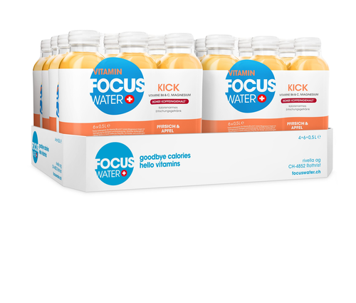 Focuswater KICK Pfirsich & Apfel 4x6er PET