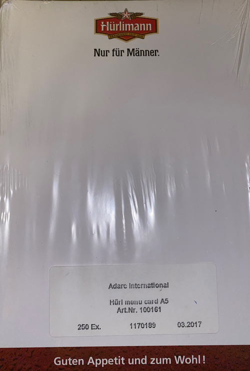 Menukarten Hürlimann A5 à 250 Stk.