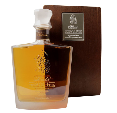 Grappa Berta Tre Soli Tre Nebbiolo im Holzkistli