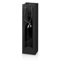 Geschenk Flaschentragetasche  mit Fenster schwarz""