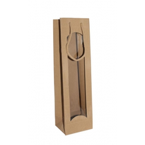 Geschenk Flaschentragetasche mit Fenster natur""
